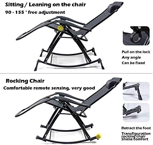 Espreguiçadeira de pátio com gravidade zero cadeira dobrável poltrona reclinável ao ar livre para ca