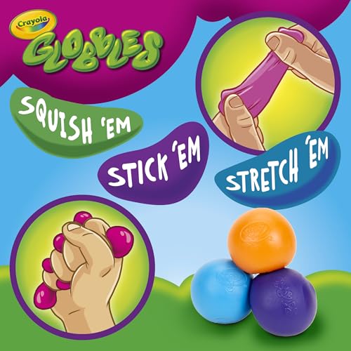 Image of Crayola Globbles Fidget Toy (6ct), Sticky Stress Ball for Adults & Kids, Squishy Balls, Calming Sensory Gifts for Stress Relief