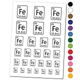 Iron Periodic Table of Elements Science Chemistry Temporary Tattoo Water Resistant Fake Body Art Set...