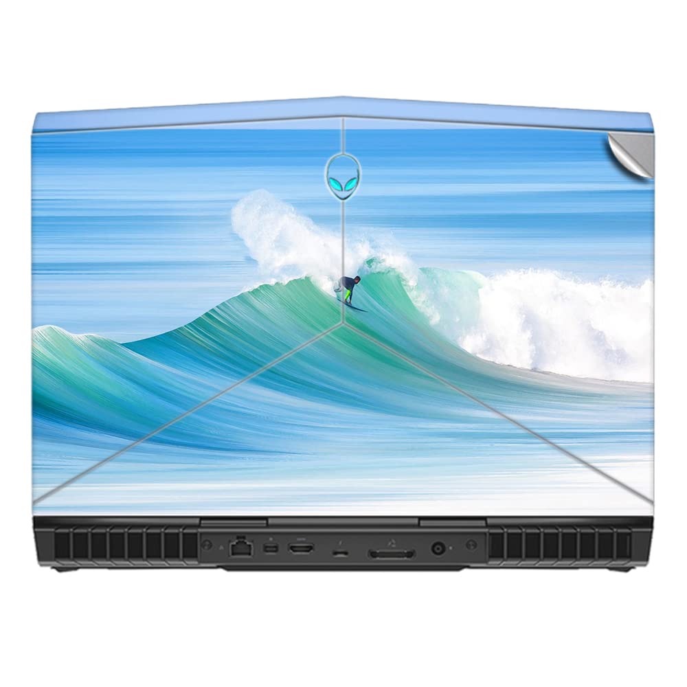 gadgetswrap laptop decal vinyl sticker top only compatible with alienware 15 r4 - comb the wave