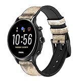 T-Rex Jurassic Fossil Cinturino in pelle e silicone Smartwatch per Fossil Mens Gen 5E 5 4 Sport, Hybrid Smartwatch HR Neutra, Collider, Womens Gen 5 taglia (22mm)