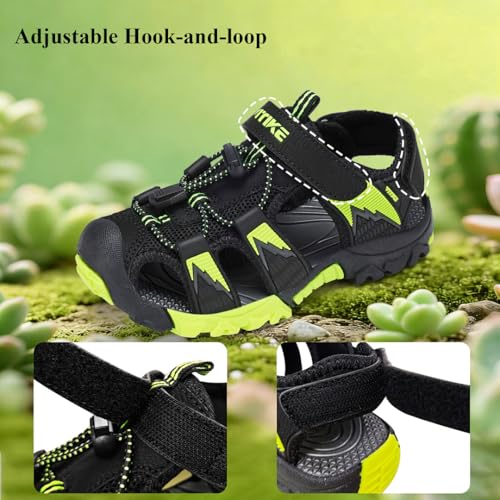 Image of JMFCHI Boys Girls Kids Closed Toe Sports Sandals Summer Water Shoes | Little /Big Kid,Comfortable lightweight,Non-slip soft sole,Hook-and-loop closure,Easy wear,Anti-collision toe,Daily casual