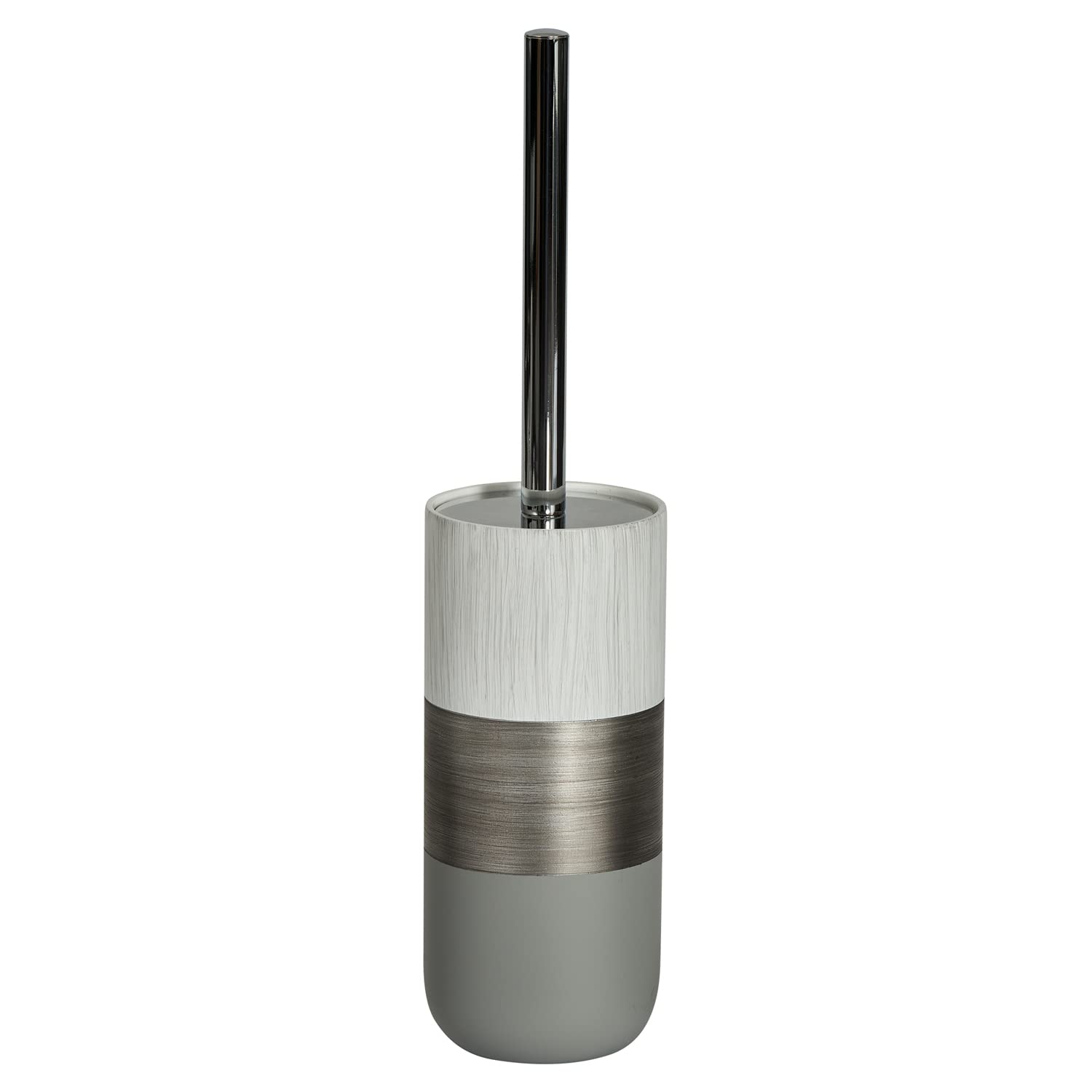 Showerdrape Luxe Grey/white Toilet Brush & Holder from B&Q