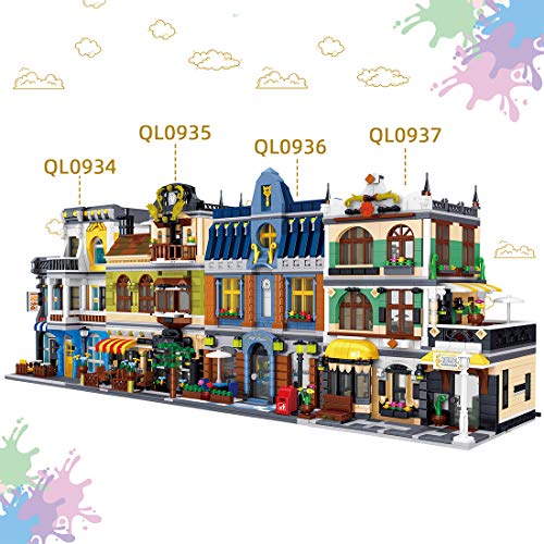 Foxom 4 In 1 Nahrungsmittelstraße Haus Bausteine Bausatz, Modular Buildings, Konstruktionsspielzeug Kompatibel mit Lego… – Bild 2