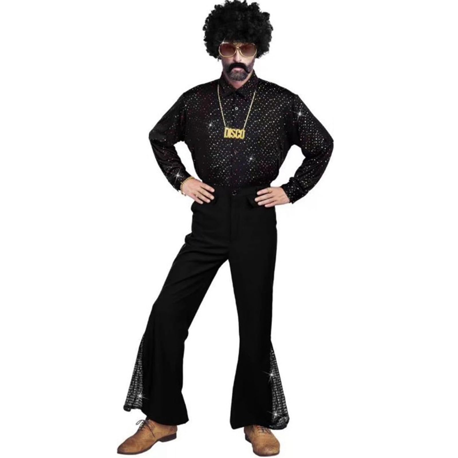 2026 Karneval Herren Disco Kostüm & Damen 70er Jahre Mamma Outfit Neuheit Kleidung für Partys Festivals