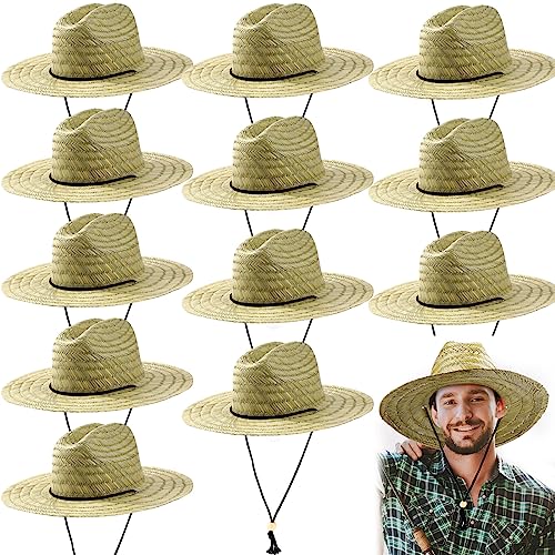 Funtery Straw Hat for Men (12-Pack)