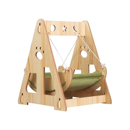 猫ベッド ハンモック 猫乗る台 ブランコ 木製 猫 小型犬 小動物用ペット 組み立て簡単 安定な構造 遊び場 置き型 (A) (E)