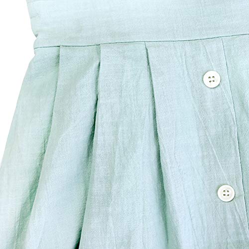 Image of ECOWISH Women 2026 Summer Dresses Tie Front V-Neck Spaghetti Strap Button Down A-Line Backless Swing Midi Dress