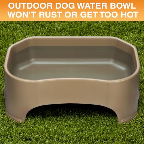 Image of Neater Pet Brands Extra Large Water Bowl for Dogs, Outdoor Dog Water Bowl (2.25 Gallon XL Capacity), Big Trough Style Food Dish for Indoors or Outside, No Spill Large Dog Bowls, Champagne