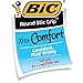 BIC Round Stic Grip Xtra Comfort Ballpoint Pen, Fine Point (0.8mm), Red, 12-Count