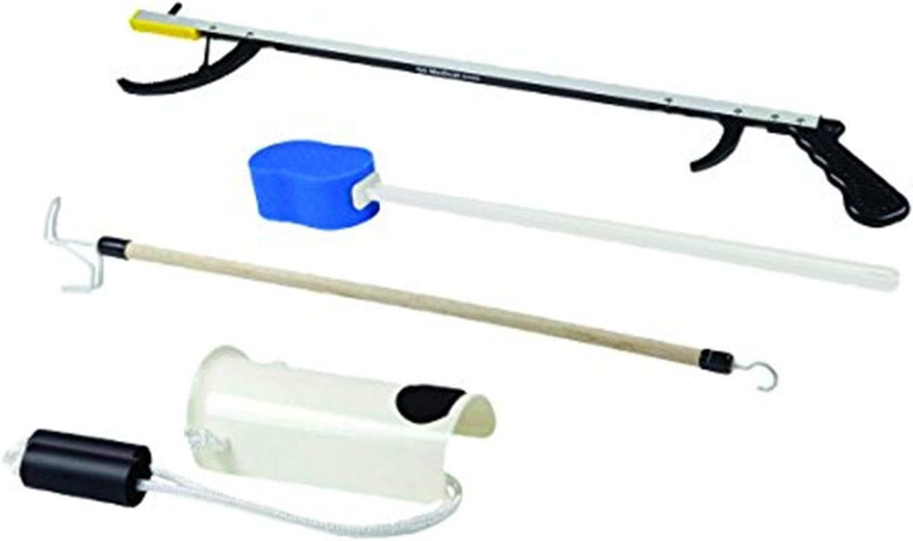 FabLife Hip Kit with 32" Reacher, Contoured Sponge, Formed Sock Aid, 24" Dressing Stick