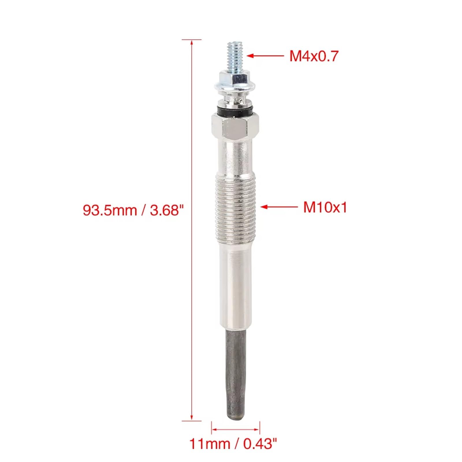 Set di candelette di preriscaldamento Diesel di Ricambio OE 7700100558 0250202035 per Clio MK2 1998 1999 2000 2001 2002 2003 2004 2005, 4 Pezzi