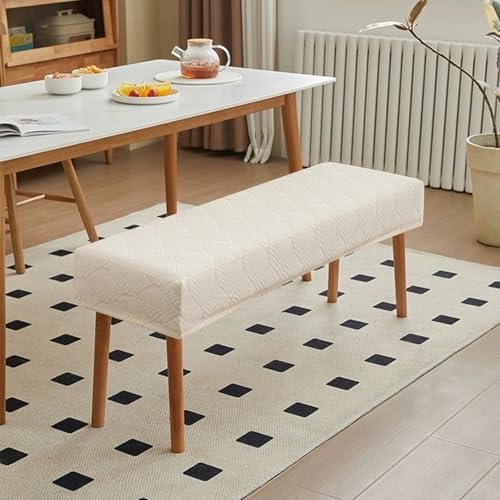 Funda elástica para banco de comedor pack de 4 unidades protector lavable para asiento beige 3