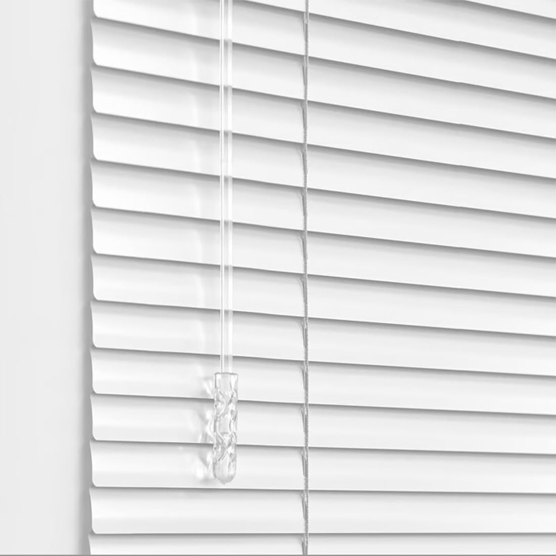 Venetian Blinds Aluminum for Indoor Windows Cordless, Horizontal 1" Slat Shades Light Filtering, Privacy Curtain Shutters Custom Size 30 35 40 43 46 50 62" Wide, for Kitchen Bathroom Bedroom(White)