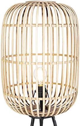 Qazqa QAZQA - | Rustiek Landelijke vloerlamp rotan - Manila | Woonkamer | Slaapkamer - Rotan Langwerpig |Rond - E27 Geschikt voor LED - Max. 1 x 60 Watt photo 3