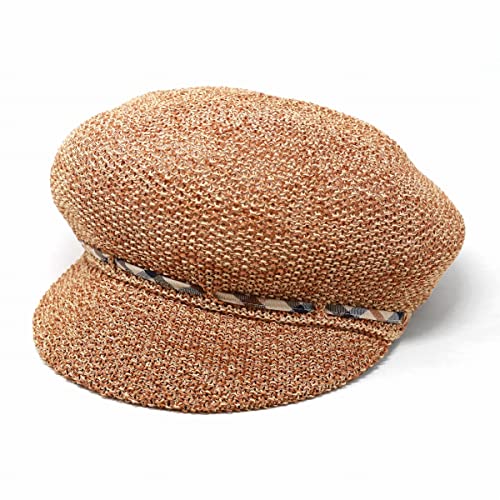 [ダックス] キャスケット キャス ミセス コットン 綿ロード チェック柄 通気性 日よけ 日本製 春夏 S (約55.5cm) ブラウン