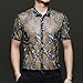Yonititeee Mens See Through Mesh Sexy Summer Short Sleeve Shirts Black Chest 44 Inches