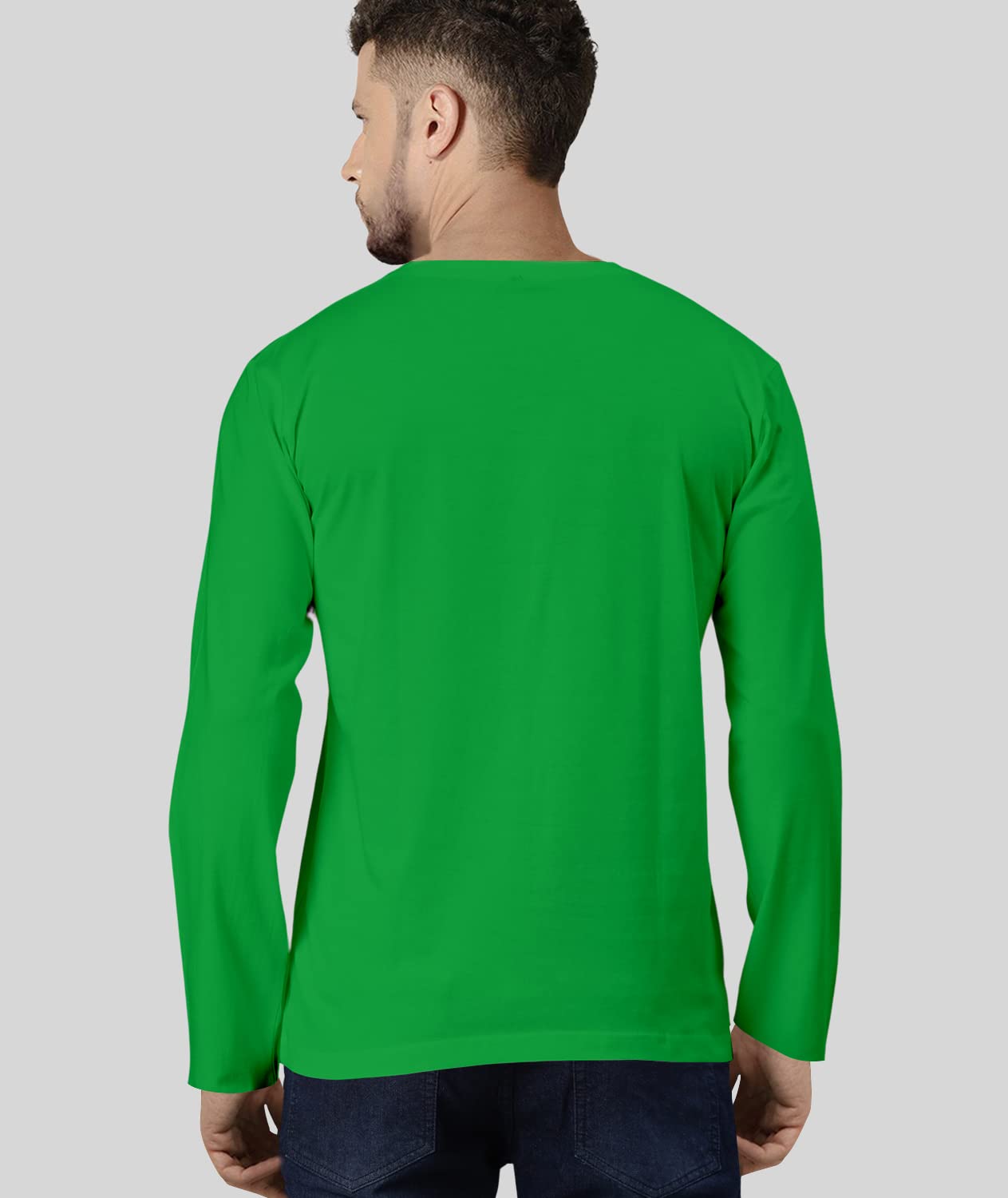 TVP Fashions Premium Plain Men V Neck Full Sleeves Festive,Offer,Discount,Sale,Limited Edition, Trendy, Trending Tees and Tshirts. (Green_Large) 2