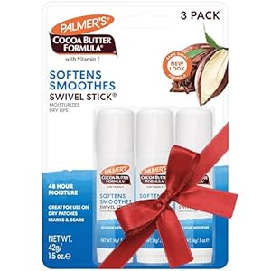 Palmer’s Cocoa Butter Formula Moisturizing Swivel Stick with Vitamin E, Lip Balm Stocking Stuffer, Face & Body Moisturizer Stick, Ideal for Treating Dry Skin Patches (Pack of 3)