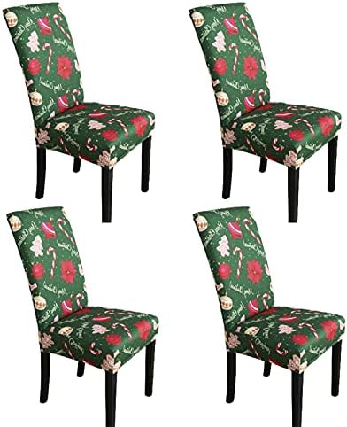 Lot De 4 Housses De Dossier De Chaise - Jacquard Élastique Beige - Lavable - Pour Salle à Manger, Mariage