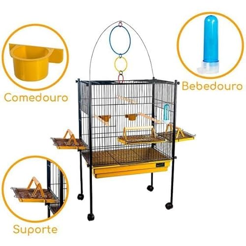 VIVEIRO PARA CALOPSITA TRIPLEX BLACK/AMARELO