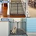Malier Metal Freestanding Dog Gate, 32'' Height Outdoor Indoor Dog Fences, Extra Wide Foldable Puppy Gate for Stairs (Black, 【2 Panels】 40''W × 32''H)