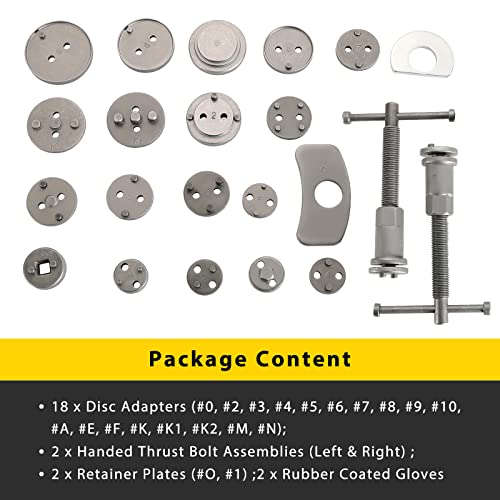 Acymner 24PCS Disc Brake Caliper Tool Kit | Heavy Duty Disc Brake Piston Caliper Compressor Rewind Tool Set for Brake Pad Replacement Reset, Fits Most American European Japanese Autos (Blue)