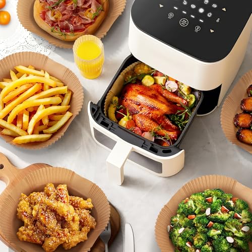 HAUSVIVO Papel Freidora de Aire 300 Piezas – 20×20 cm Cuadrado para Air Fryer 5–7L – Papel de Horno Antiadherente, Resistente al Agua y al Aceite, Accesorios Cocina Desechables, Sin BPA - imagen 6