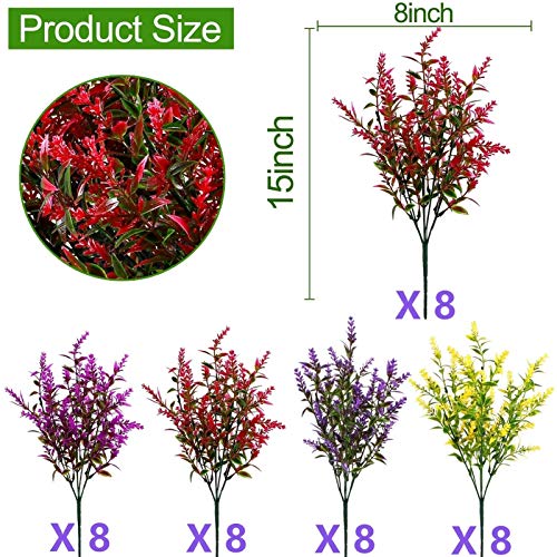 Fleurs artificielles jaunes lot de 8 bouquets de plantes en plastique pour déco maison