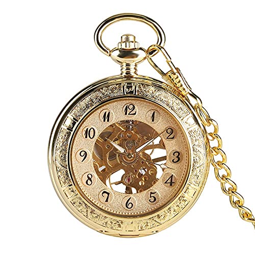 Zakhorloge ketting transparant mechanisch zakhorloge voor heren heren gouden hanger horloge met ketting horloge handwind retro mechanisch herenhorloge - Afbeelding 7