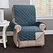 Home Fashion Designs Reversible Recliner Chair Protector. Furniture Protector for Living Room with Secure Straps. Furniture Protectors for Kids, Dogs and Pets. (Recliner, Smoke Blue/Flax)