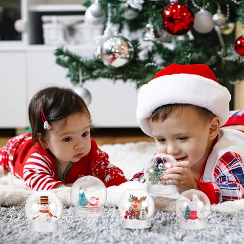 Bolas de nieve plásticas de alta transparencia con tapa hermética para escenas navideñas 5