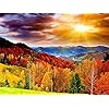 HIMBIU 5D Diamond Painting Kits Volledige Boor Zonsondergang Bos, Landschap Strass Borduurwerk Schilderij Kits, Arts…