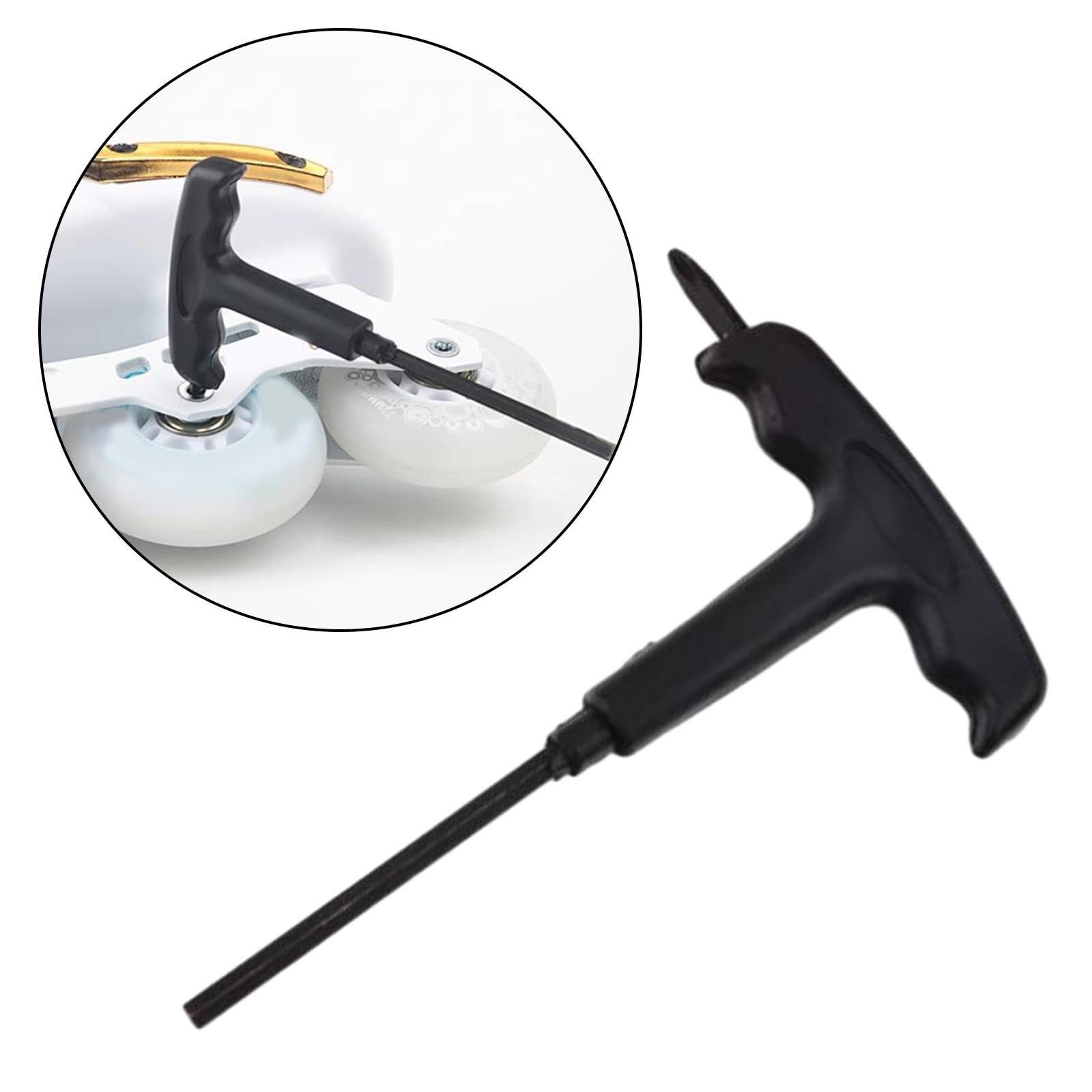 Almencla Clé en T pour Patins à Roues Alignées, Outil d'entretien pour Skateboard, Tournevis Portable Antidérapant, Accessoire Fiable pour Longboard à