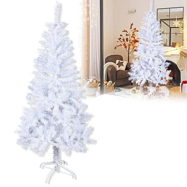 YUENFONG Weihnachtsbaum 180cm Mit LED Beleuchtung - Künstlicher Tannenbaum PVC