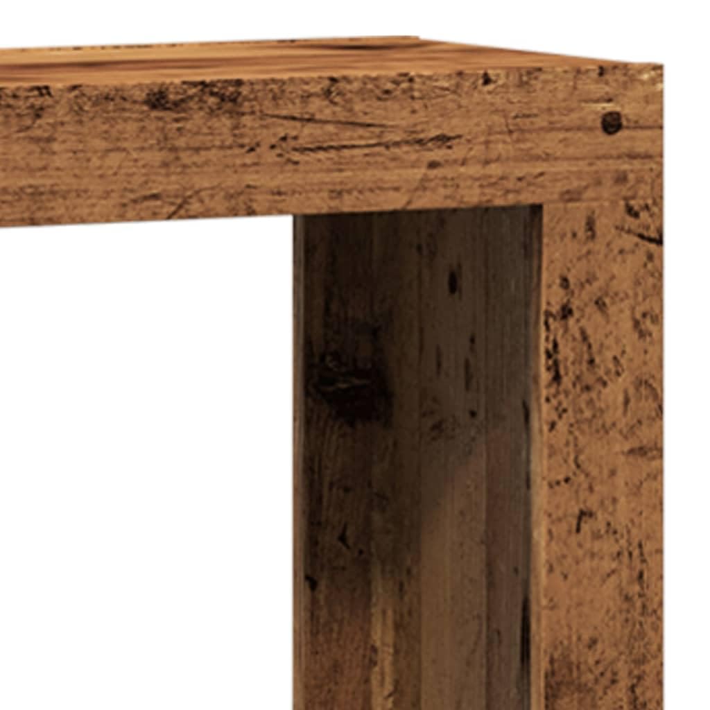 vidaXL Mesas de Centro apilables 3 uds Madera de ingeniería Envejecida, Mesa apilable, Mesa Auxiliar apilable, Juego de mesas apilables, Mesa anidada