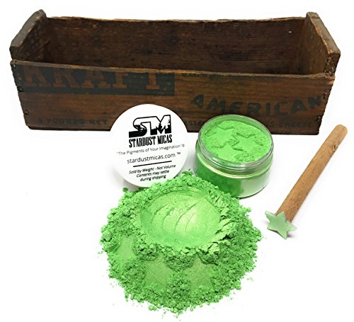 Stardust Micas Pigment Powder Cosmetic Grade Colorant For Makeup, Soap Making, Epoxy Resin, Diy Crafting Projects, Bright True Colors Stable Mica Batch Consistency (36 Gram Jar, Green Jade) #TOP7