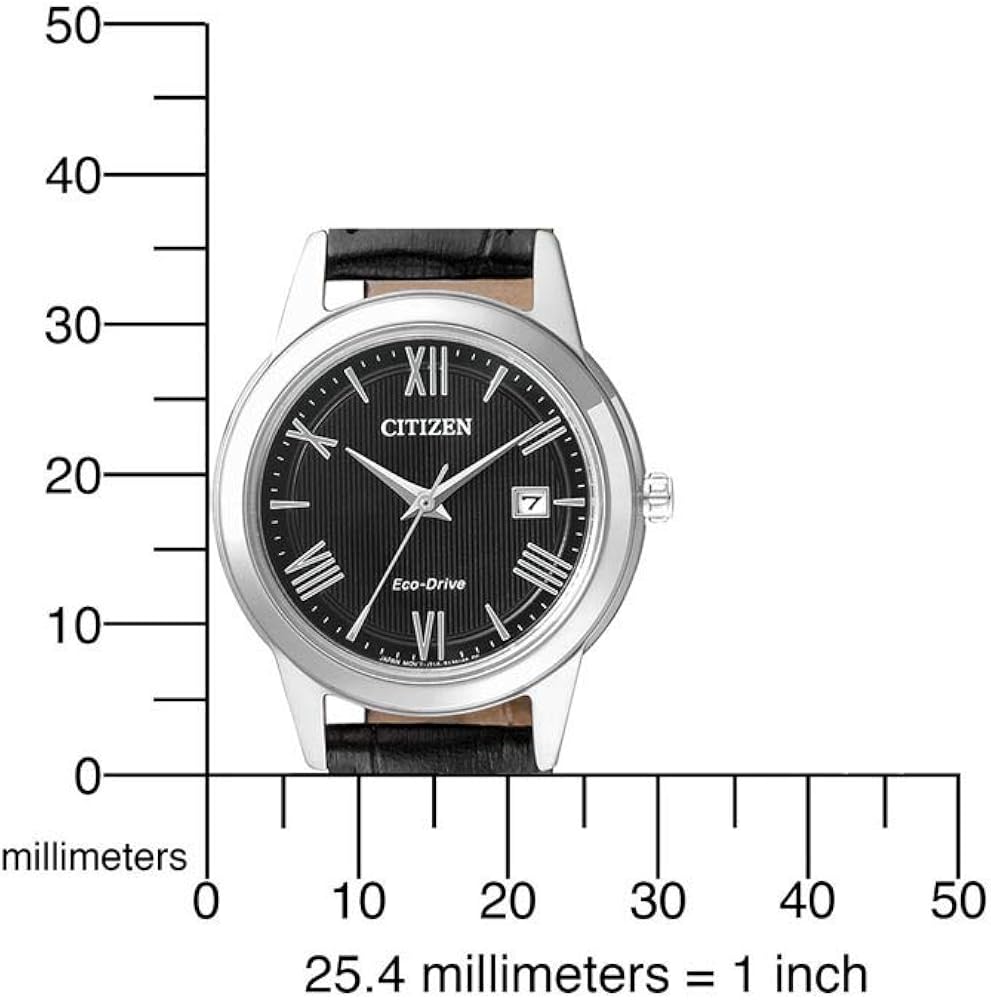 Citizen Womens Analogue Solar Powered Watch with Leather Strap FE1081-08E, Black/Black - Image 5