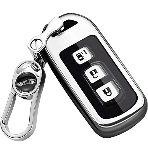 【MDee】 Hondaインテリジェントキーケース N-BOX に適し高級 TPU 軽量 シリコン ていますスマートキーケース 傷のつきにくい、防塵 キーホルダー, N-BOX+ プラス Nワゴン N-WGNカスタム N-ONE N-BOX SLASH ス