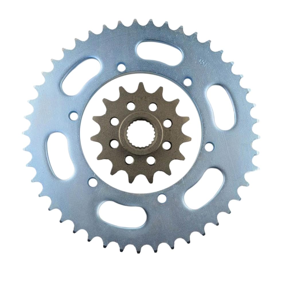 Set Corona Anteriore e Posteriore 45-15 Denti Compatibile Con XJR400R