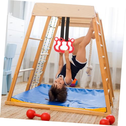 Anillas de gimnasia ajustables para fitness rojo miniatura 4