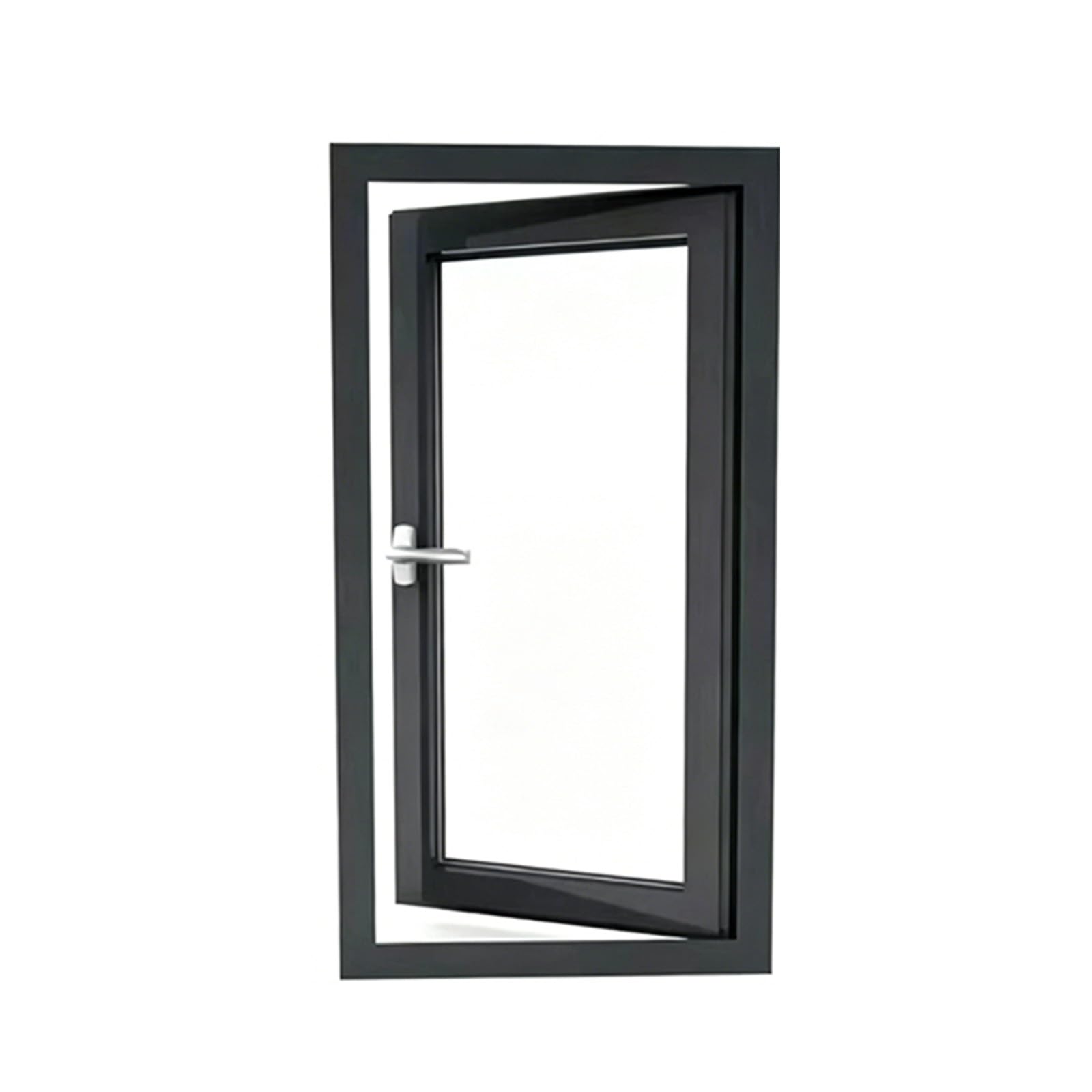 Ventana abatible de aluminio para sótano, doble cristal resistente de repuesto para cobertizo, ventilación suave para dormitorio y baño(Left Push Brown,19x21")