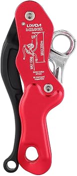 Descender Rappelling Descender Self Braking Descender High Strength Durable 10-12mm Rope Protective Lock Device for Climbing, Caving, Rescue, Rappelling