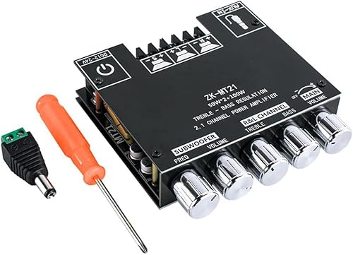 Miniatura 7 de Audio Amplifier Board Bluetooth 50W×2+100W 2.1 Channel with Treble and Control DIY Speaker Home Theater