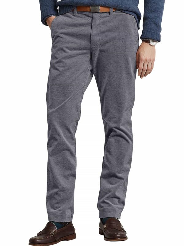 Elegancity Cord Hose Herren Grau Chinohose Regular Fit Business Anzughose...