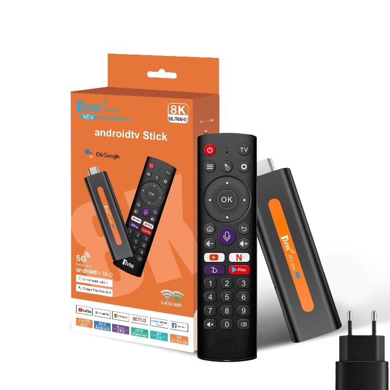 Android TV Stick 4K 16GB H618Quad-Core 64bit WiFi5 Dual 2.4G/5G WiFi HDR10+ HD Smart TV Stick Box