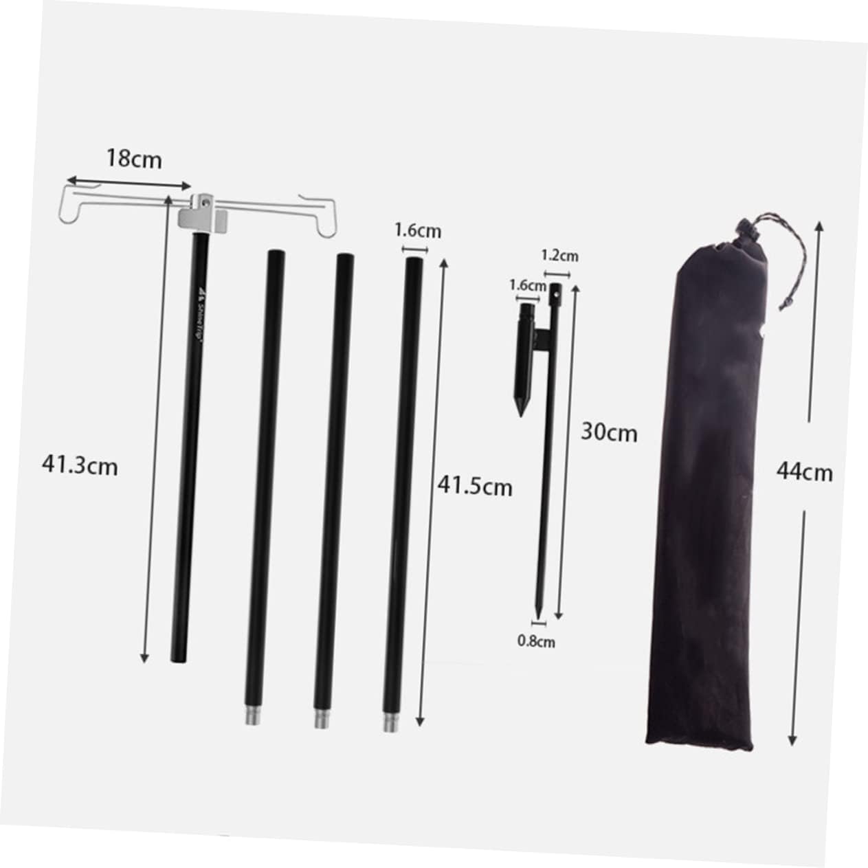1set Outdoor Folding Lamp Rack for Camping Lightweight Bracket Double Hooks Portable and Lantern Stand for Campers and Emergencies