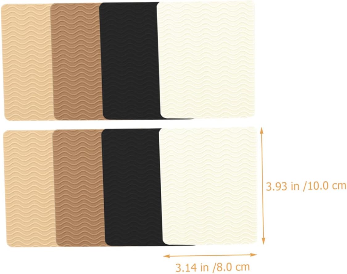 Adhesive Non-Slip Shoe Bottom Pads 8 Pieces 4 Sets Black Apricot Khaki Self-Adhesive Anti-Slip Sole Stickers for High Heels Shoe Protection and Grip
