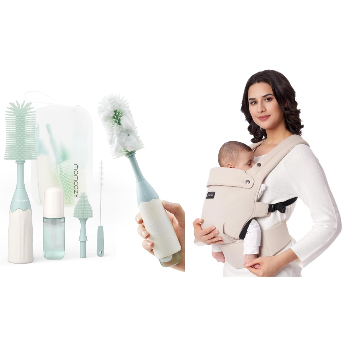Momcozy Bottle Brush Kit & Ergonomic, Cozy and Lightweight Baby Carrier