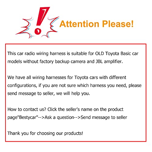 Bestycar Car Radio Stereo Power Harness Wiring For Toyota Corolla Camry Rav4 Yaris Vios Reiz 9/10.1'' Head Unit Cd Player With Universal 16Pin Power Socket Include Factory Usb And Radio Adapter #TOP1